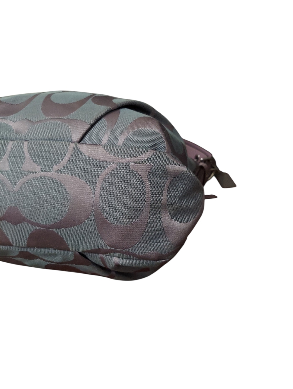 Coach Jacquard Signature Zip Duffle Hobo Bag F15067 Gently Loved - Picture 5 of 11